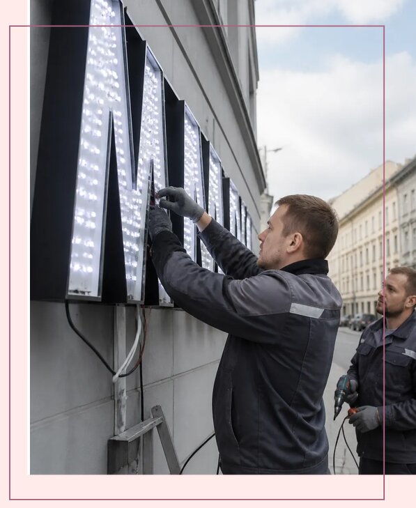 Изготовление и монтаж светодиодных LED вывесок в Воронеже