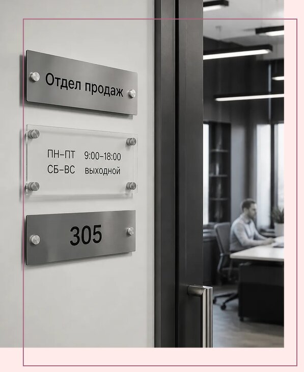 Офисные таблички на дверь в Воронеже по цене от 5263 р. | Аванза-Врн